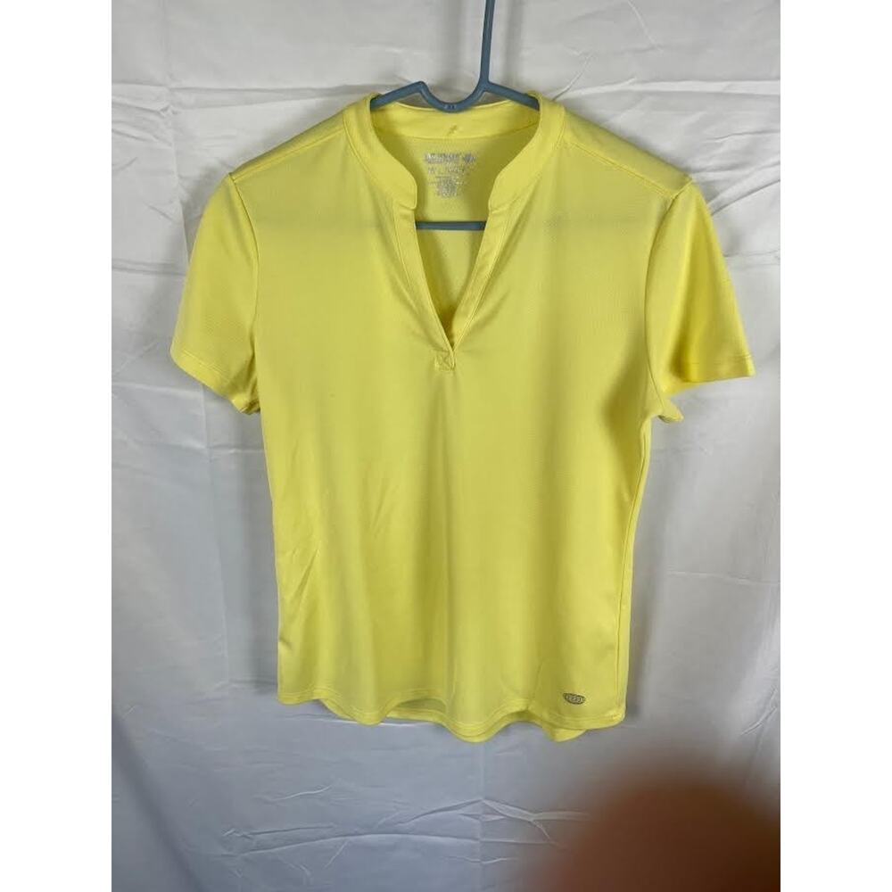 Reel Legends Womens Freeline Short Sleeve Performance Top Shirt Size M YELLOW